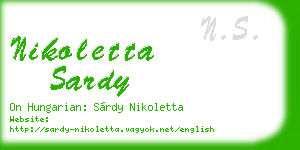 nikoletta sardy business card